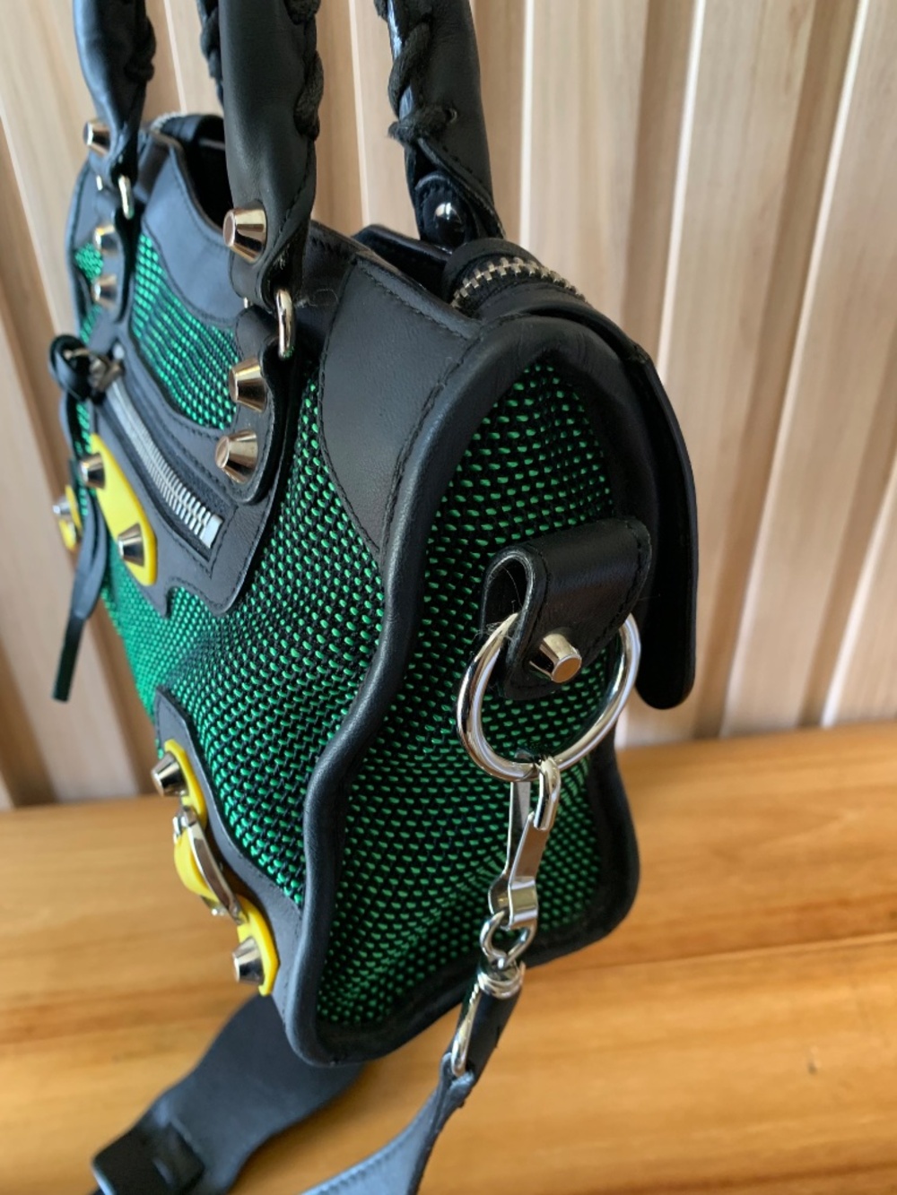 Balenciaga Tricolor Mesh Giant 12 Mini City SHW in Green/Vert Jade - Picture 3 of 15